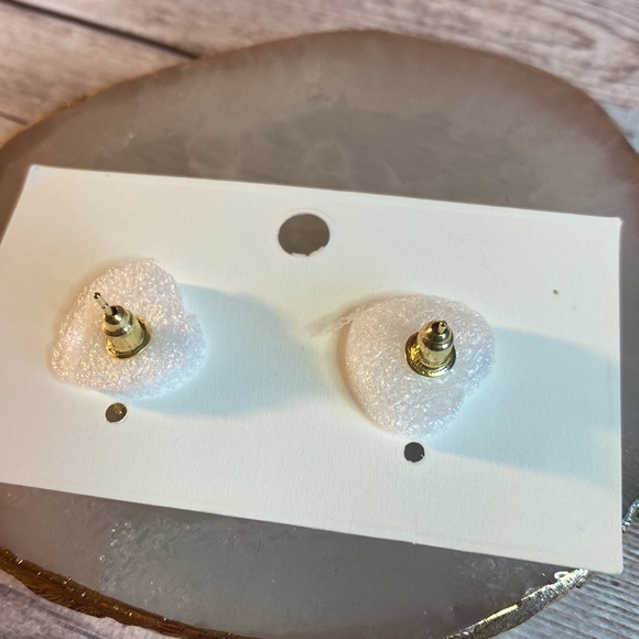 Clear Flower Post Earrings Bling korean style - Picture 5 of 8